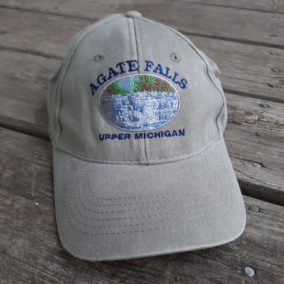 Agate Falls Upper Michigan green gray park baseball hat - Picture 1 of 11